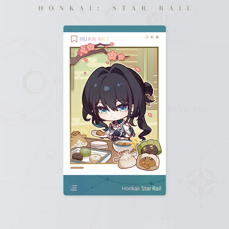 Honkai: Star Rail Happy New Year Series Ruan Mei Card front and back designs