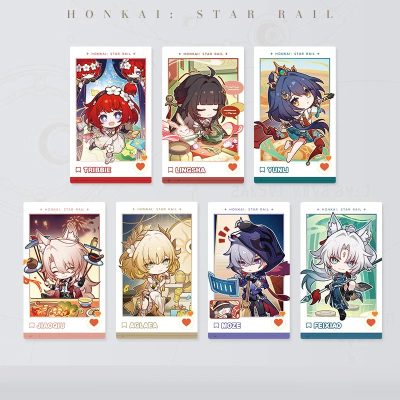 Honkai: Star Rail Happy New Year Series Card Set Vol. 2 featuring seven character cards