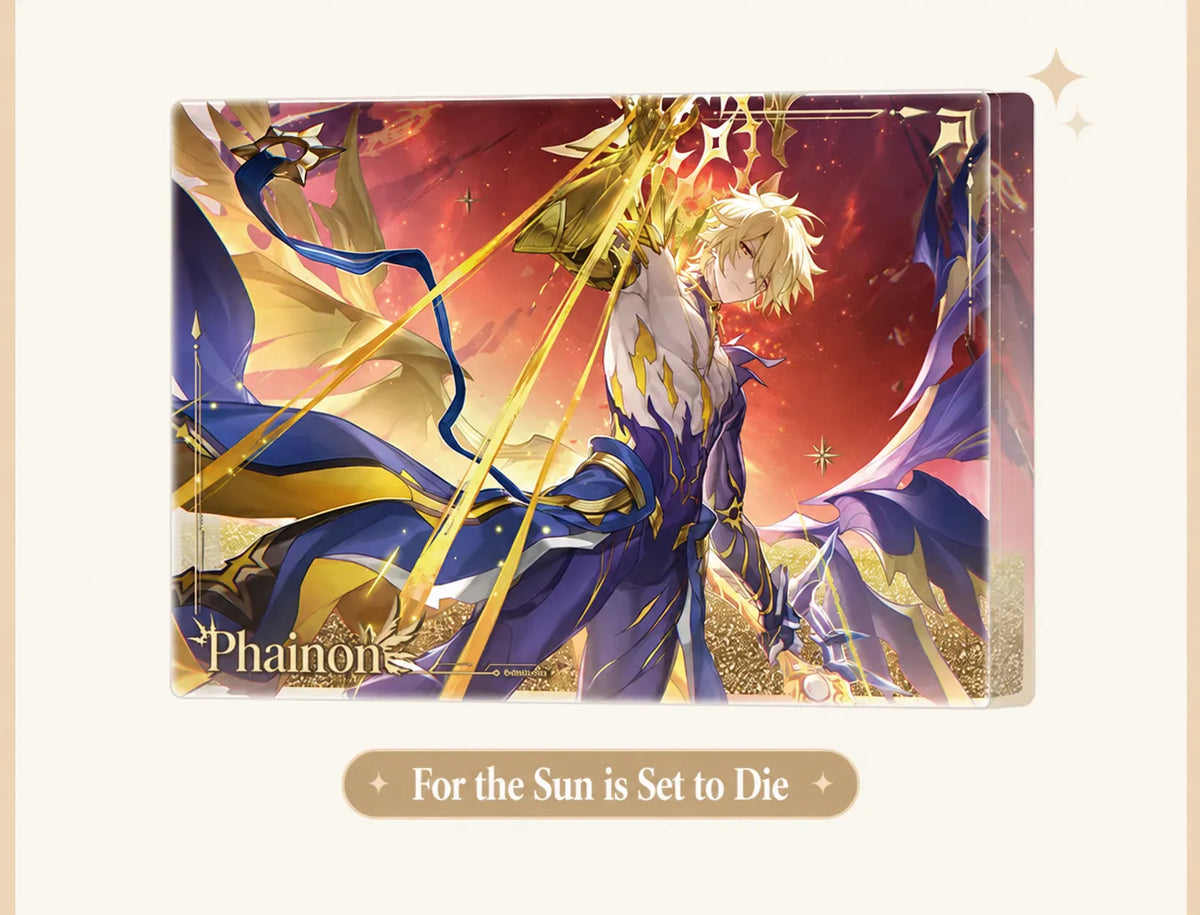 Phainon For the Sun is Set to Die acrylic display stand with flowing sand details