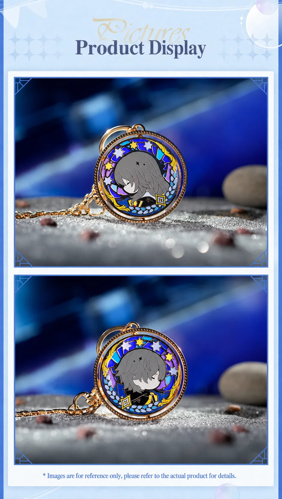 Honkai Star Rail LAND Series Trailblazer rotating keychain shown in close-up product photography