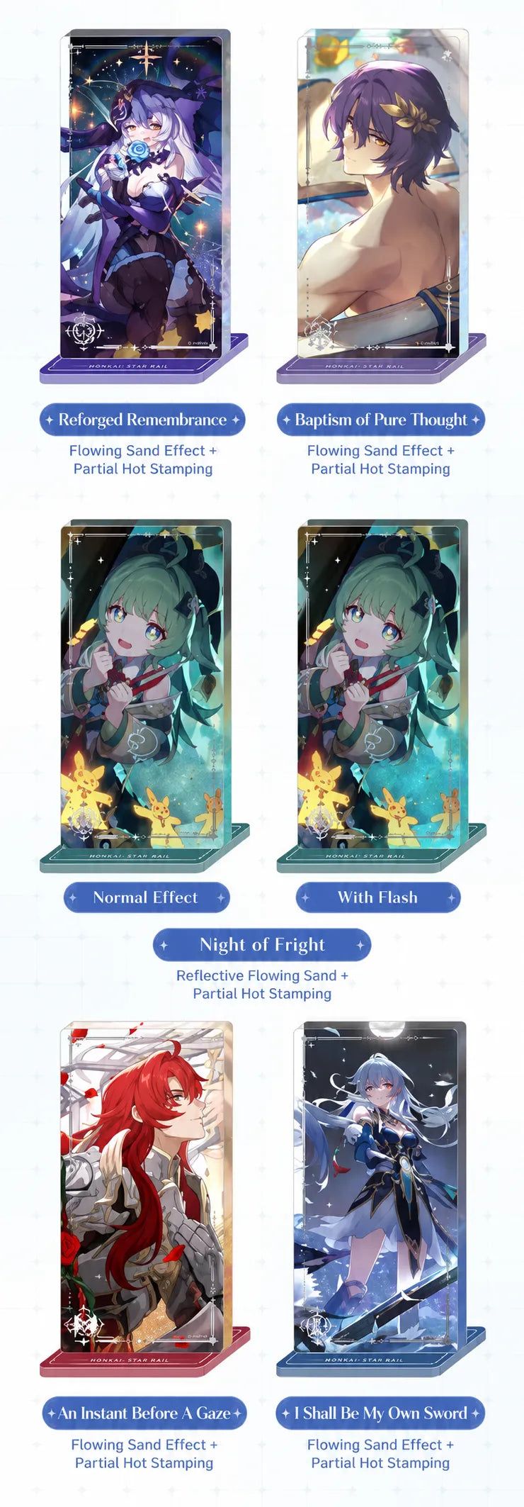 Honkai: Star Rail Light Cone Series acrylic standee flowing sand effect details