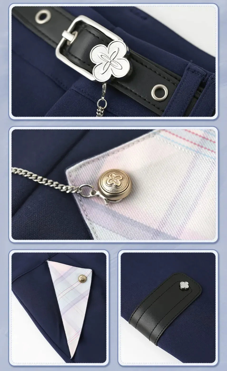 March 7th pants plaid pocket flaps and gold button details