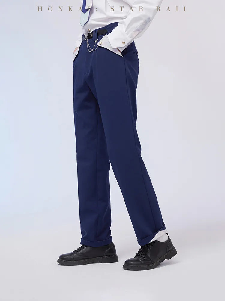 March 7th themed pants with contrasting plaid pocket accents
