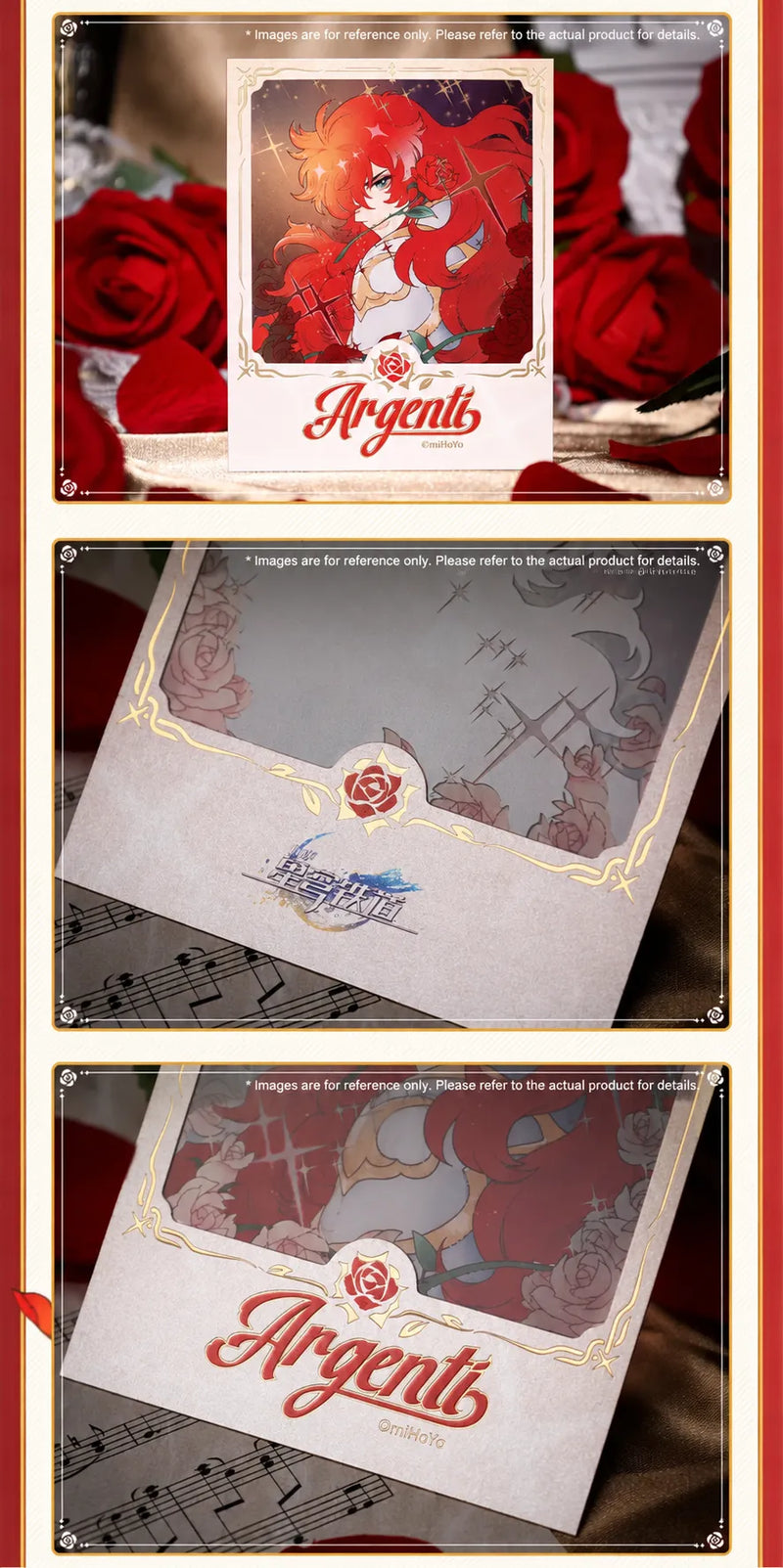 Argenti collectible card displayed upright with decorative shadow effect