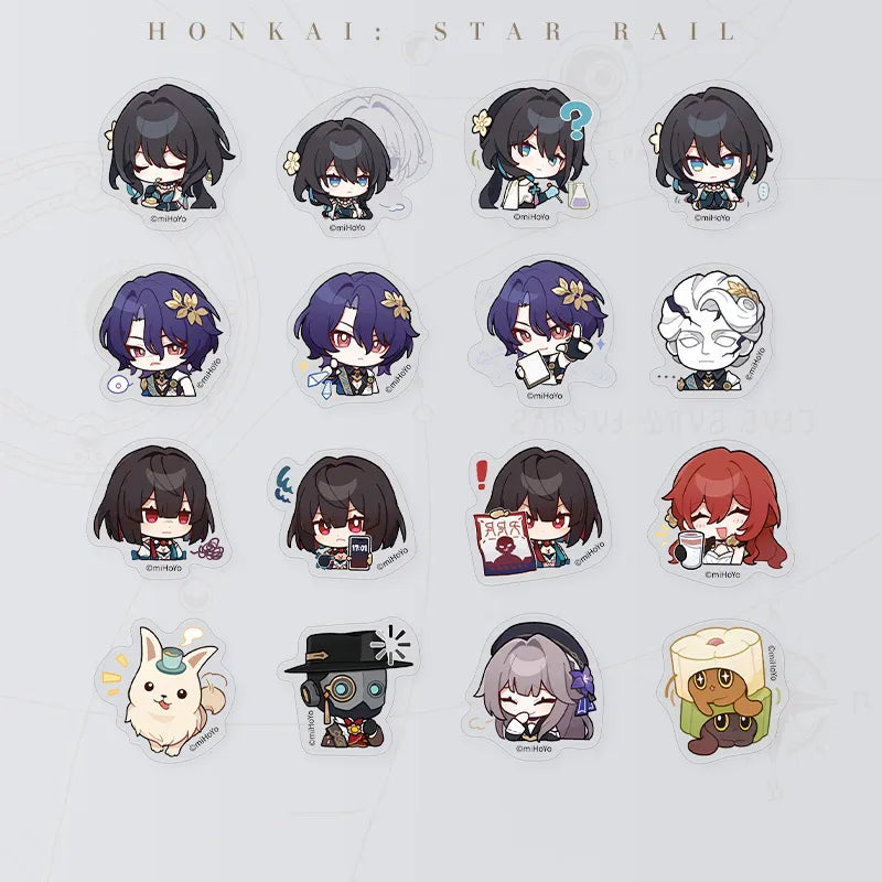 Honkai: Star Rail Pom-Pom Gallery Crown of the Mundane and Divine Chibi Sticker Pack