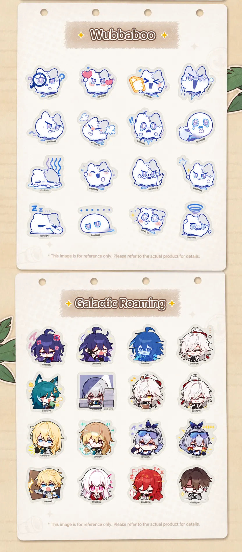 Honkai: Star Rail Pom-Pom Gallery Wubbaboo and Galactic Roaming sticker designs