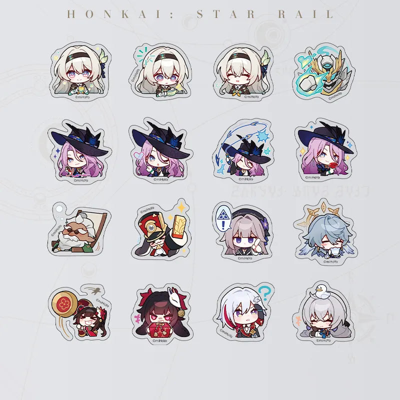 Honkai: Star Rail Pom-Pom Gallery Farewell, Penacony Chibi Sticker Pack