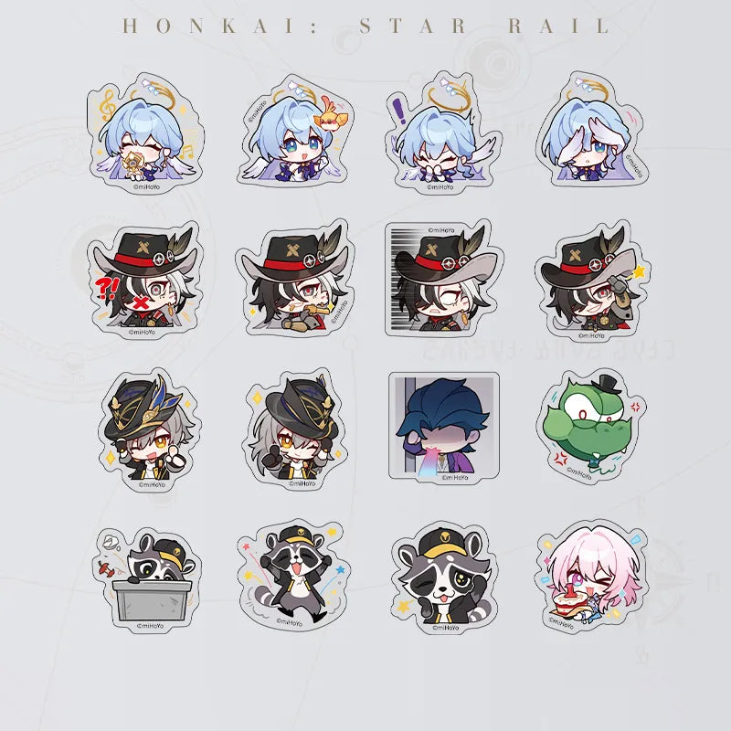 Honkai: Star Rail Pom-Pom Gallery Then Wake to Weep Chibi Sticker Pack