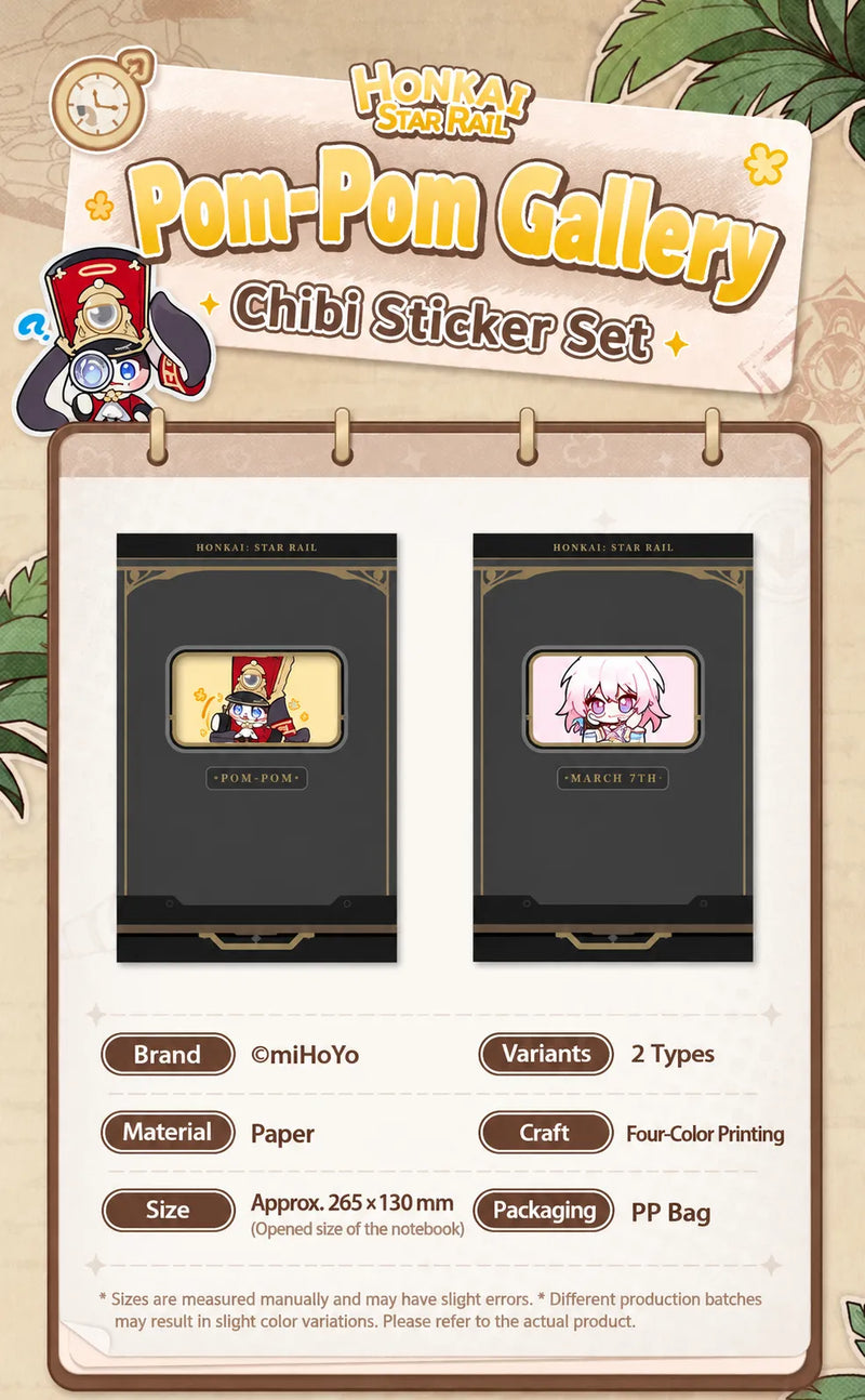 Honkai: Star Rail Pom-Pom Gallery Chibi Sticky Note Set product specifications