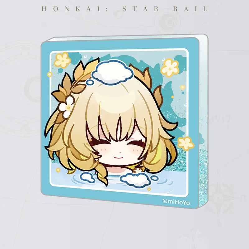 Honkai: Star Rail Pom-Pom Gallery Flowing Sand Acrylic Fridge Magnet featuring Aglaea