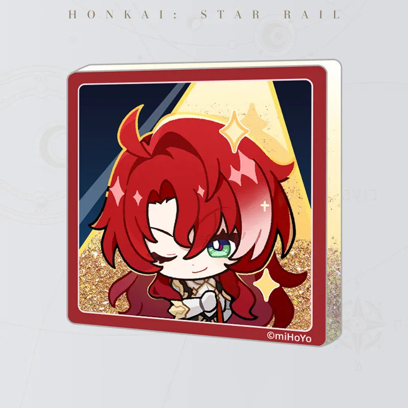 Honkai: Star Rail Pom-Pom Gallery Flowing Sand Acrylic Fridge Magnet featuring Argenti
