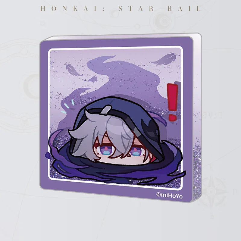 Honkai: Star Rail Pom-Pom Gallery Flowing Sand Acrylic Fridge Magnet featuring Moze