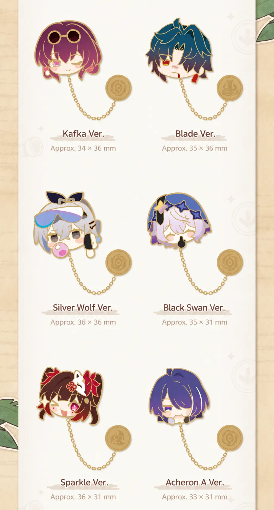 Honkai: Star Rail Pom-Pom Gallery Aventurine Firefly Sam and Misha metal badges