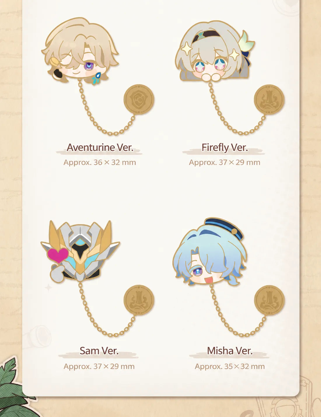 Honkai: Star Rail Pom-Pom Gallery Metal Badges character designs and product details