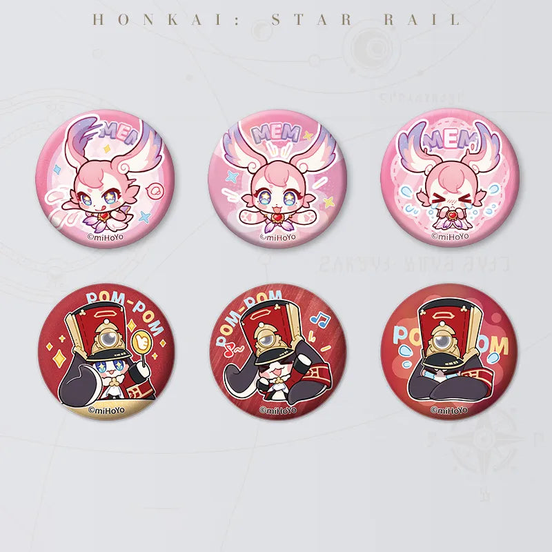 Honkai: Star Rail Pom-Pom Gallery Mini Tinplate Badge Set product display