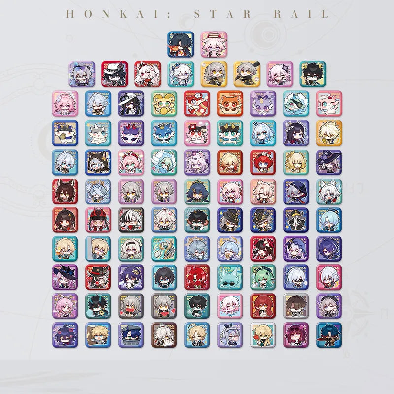 Honkai: Star Rail Pom-Pom Gallery Square Badges close-up display