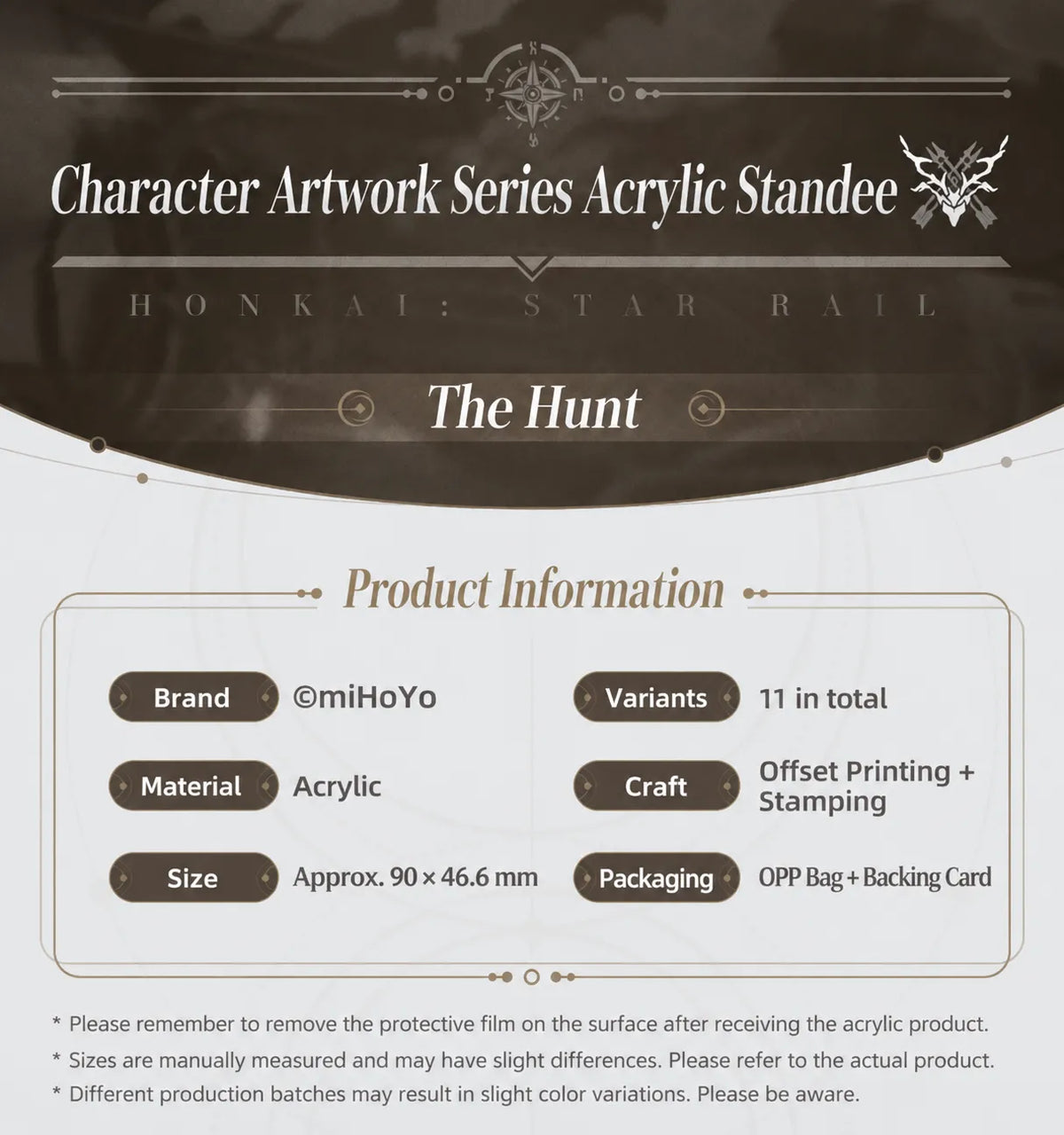 Honkai: Star Rail Character Artwork Series The Hunt acrylic charm product information