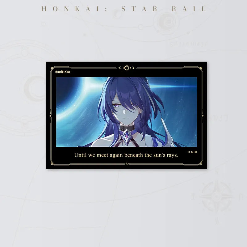 Honkai Star Rail Acheron lenticular collectible card featuring two contrasting character scenes