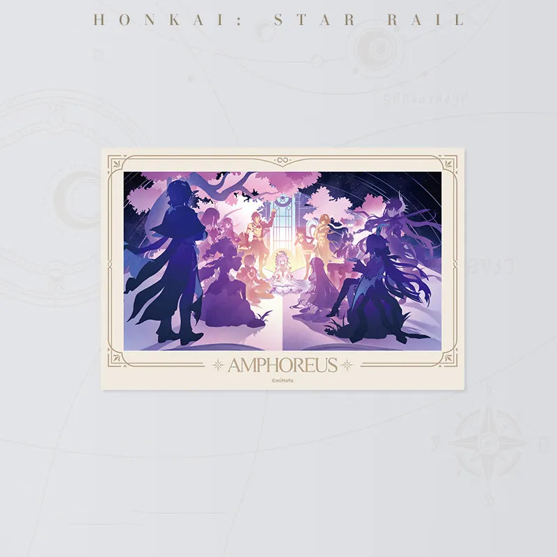 Honkai Star Rail Cyrene Epilogue of the Epic lenticular card featuring Amphoreus characters and a glowing book