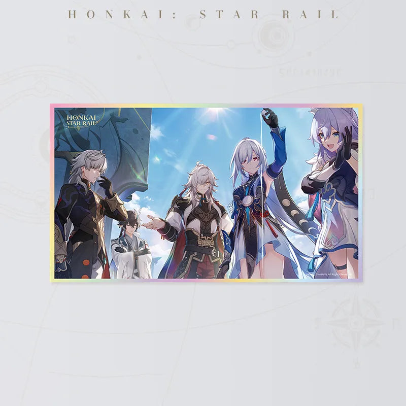 Honkai Star Rail Clouds Leave No Traces PET art board featuring multiple characters beneath a blue sky