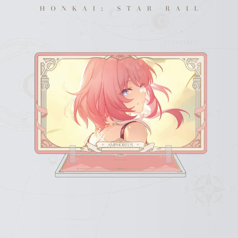 Honkai: Star Rail Cyrene A Ver. acrylic standee featuring pink-haired character artwork in warm sunlight
