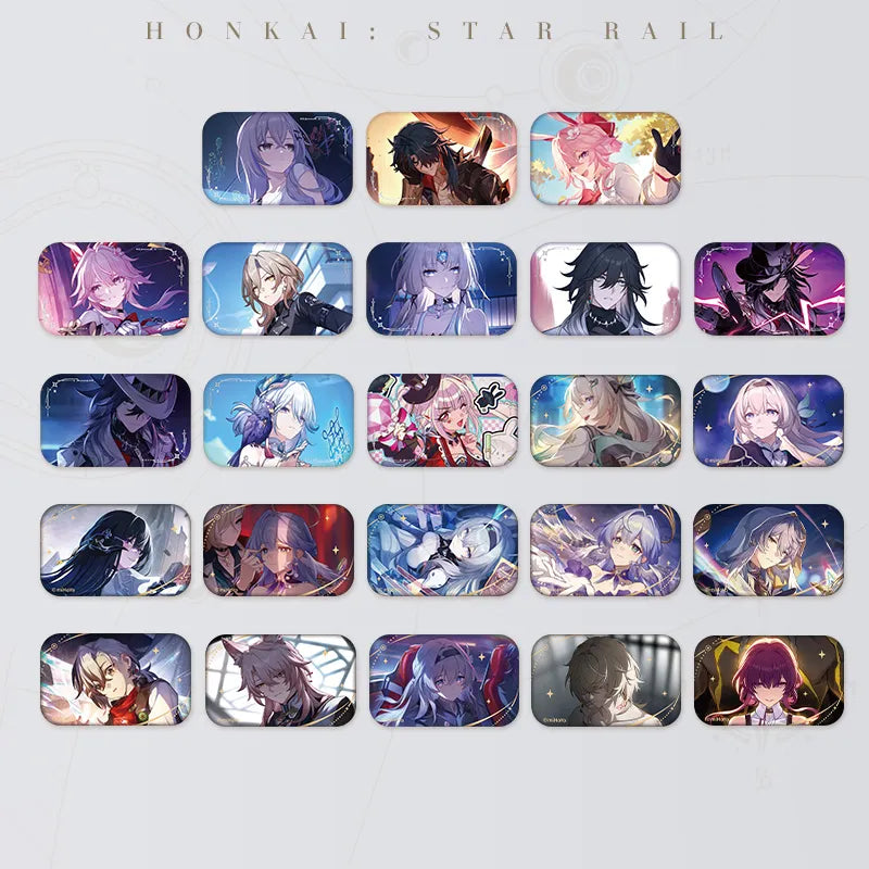 The Memories We Share Series tinplate badges featuring Honkai: Star Rail characters