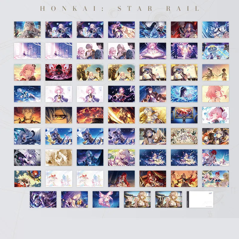 The Memories We Share Series collectible postcards featuring Firefly, Robin, Cyrene, and other characters