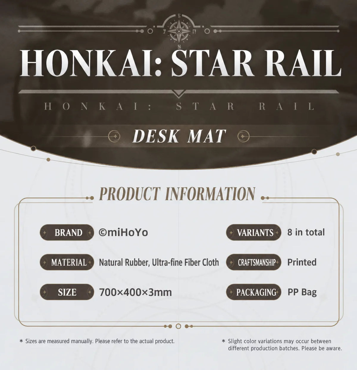 Honkai: Star Rail Theme Series Desk Mat product details
