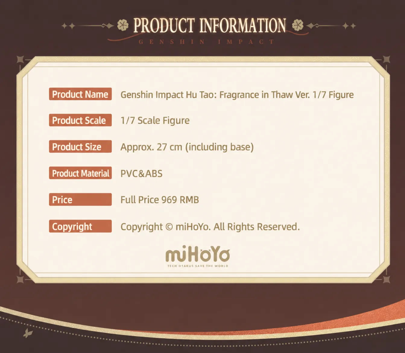 Hu Tao Fragrance in Thaw Ver. 1/7 Figure Product Information