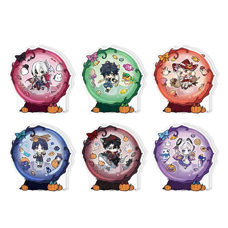 Genshin Impact Immernachtreich Reverie acrylic stand collection featuring Arlecchino, Klee, Wanderer, Wriothesley and Citlali