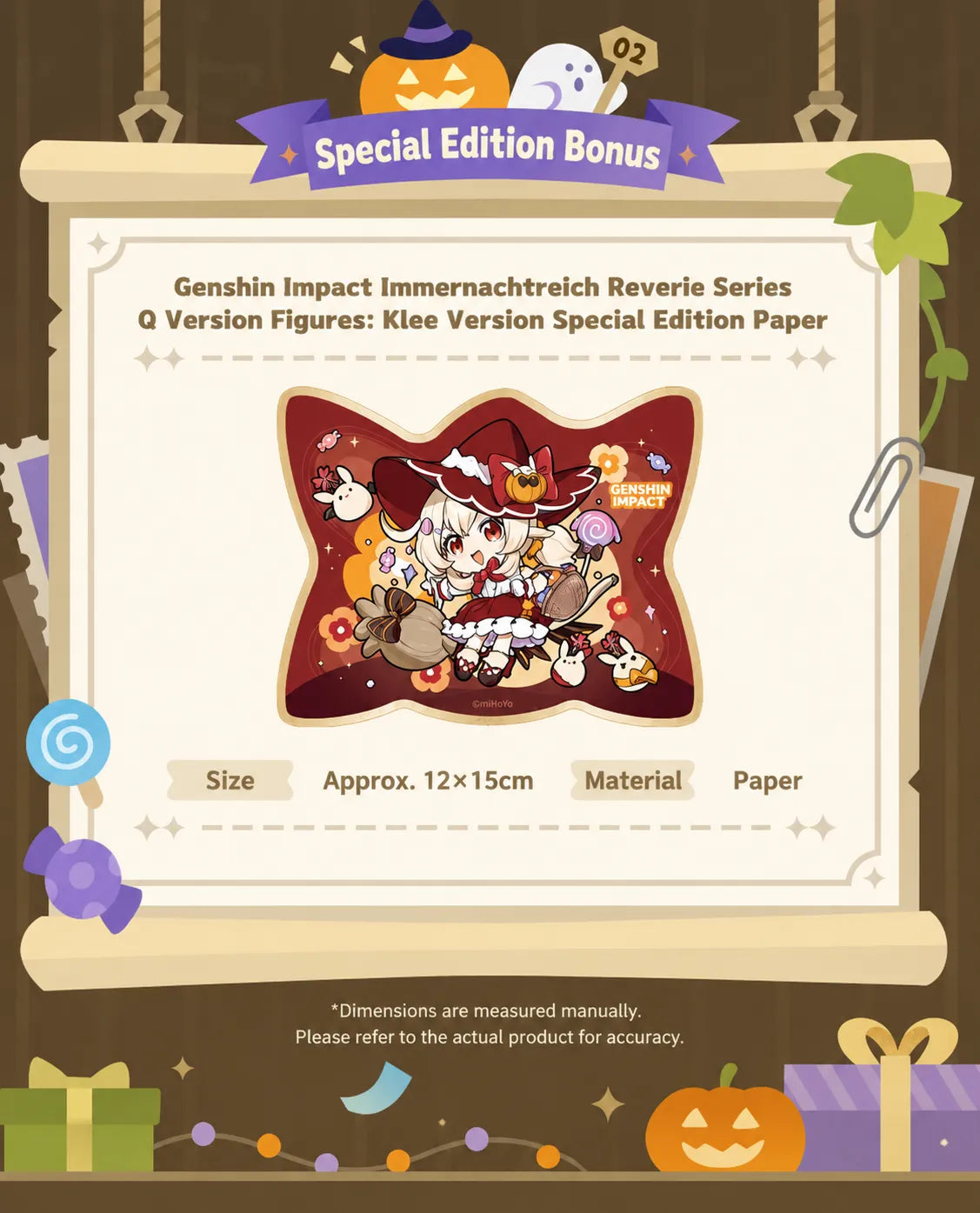 Genshin Klee Q version figure featuring themed accessories and decorative details