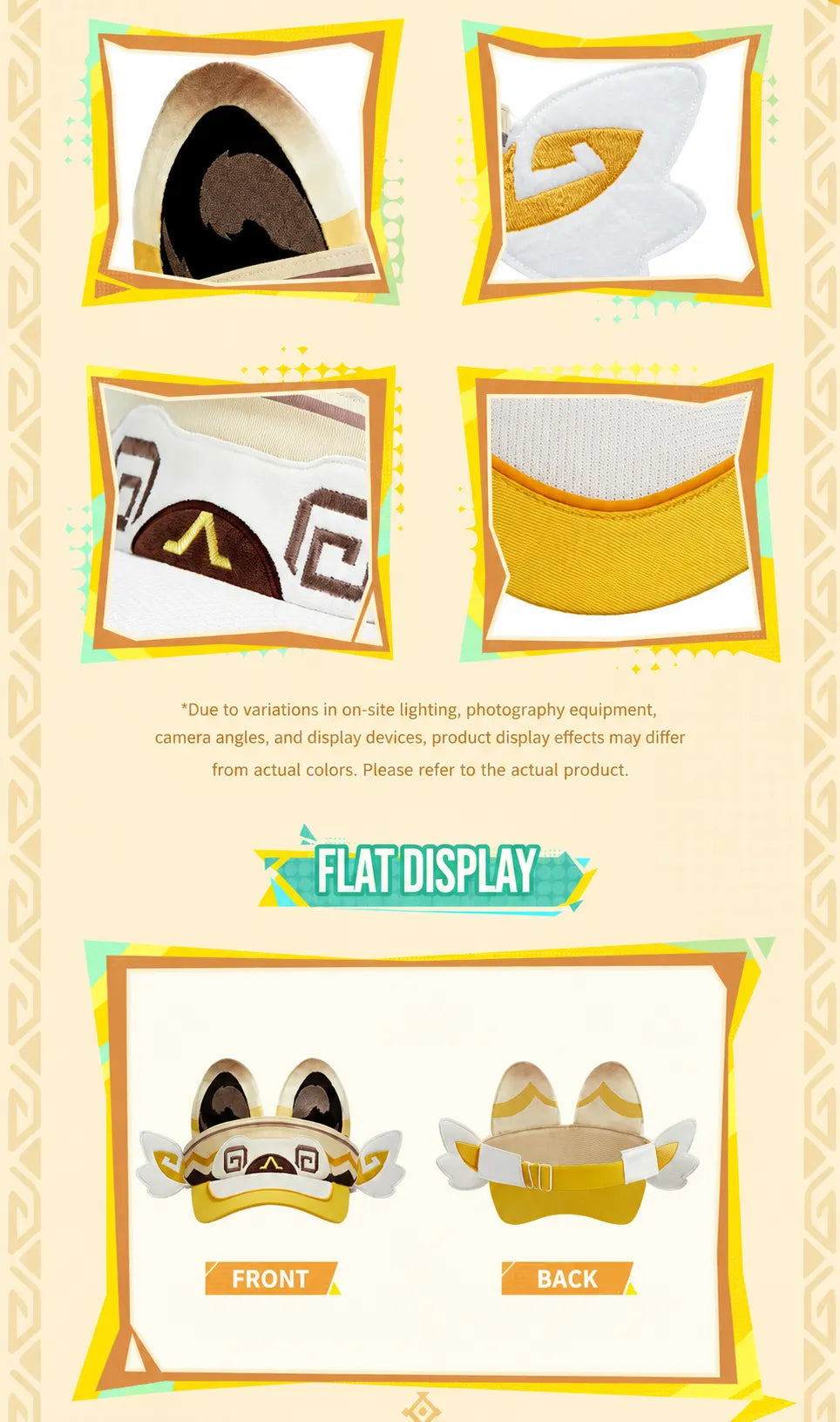 Kachina Sun Visor Hat embroidered pattern craftsmanship detail