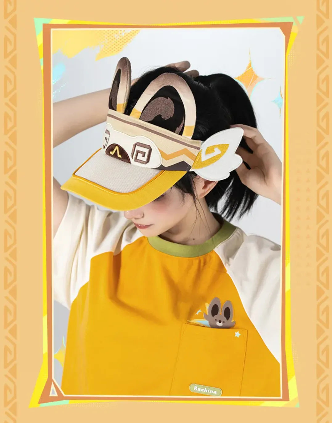 Kachina Sun Visor Hat front and back flat display