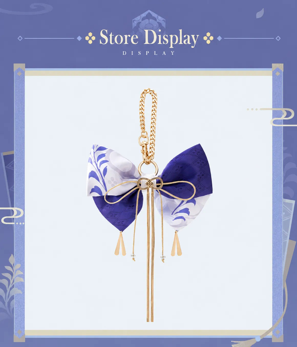 Kamisato Ayato butterfly bow accessory attached to a handbag