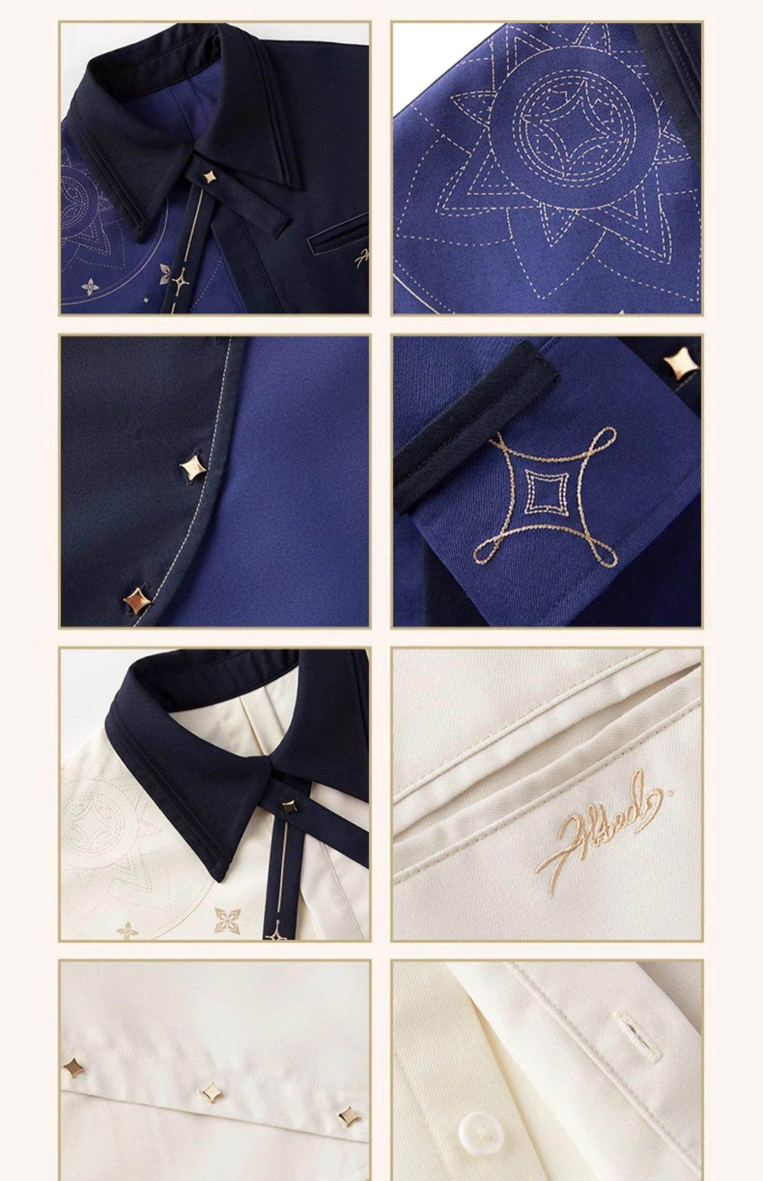 Official Genshin Impact Albedo casual shirt asymmetrical design detail