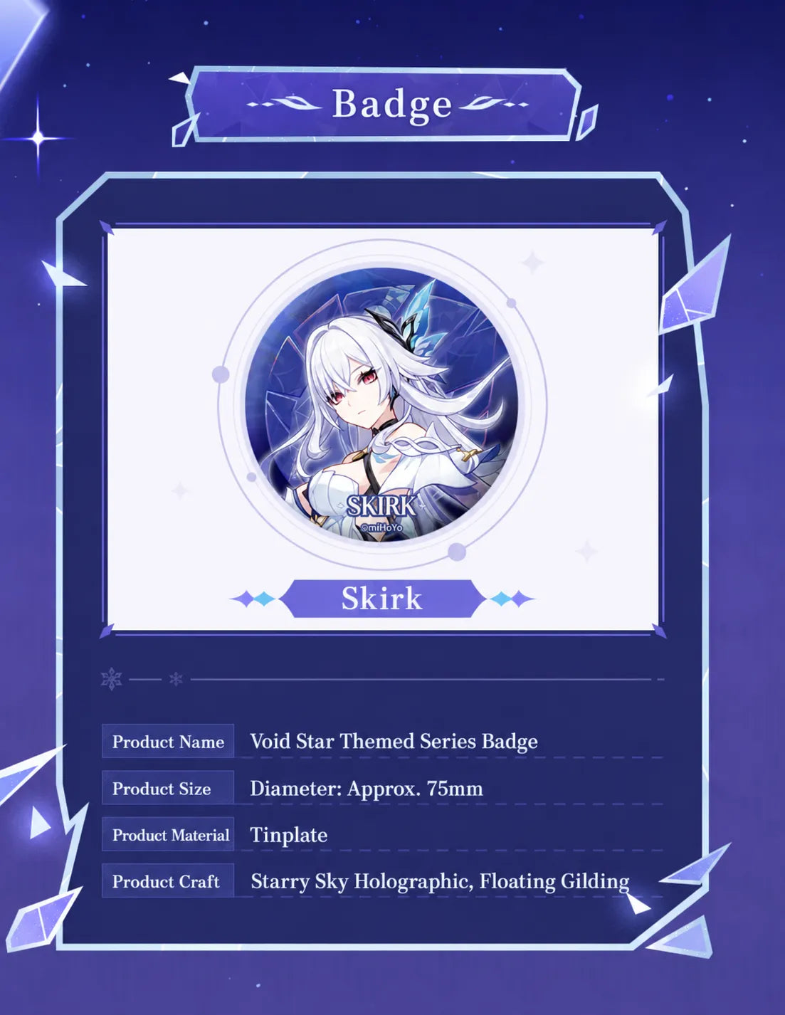 Skirk acrylic standee featuring Void Star Series character artwork
