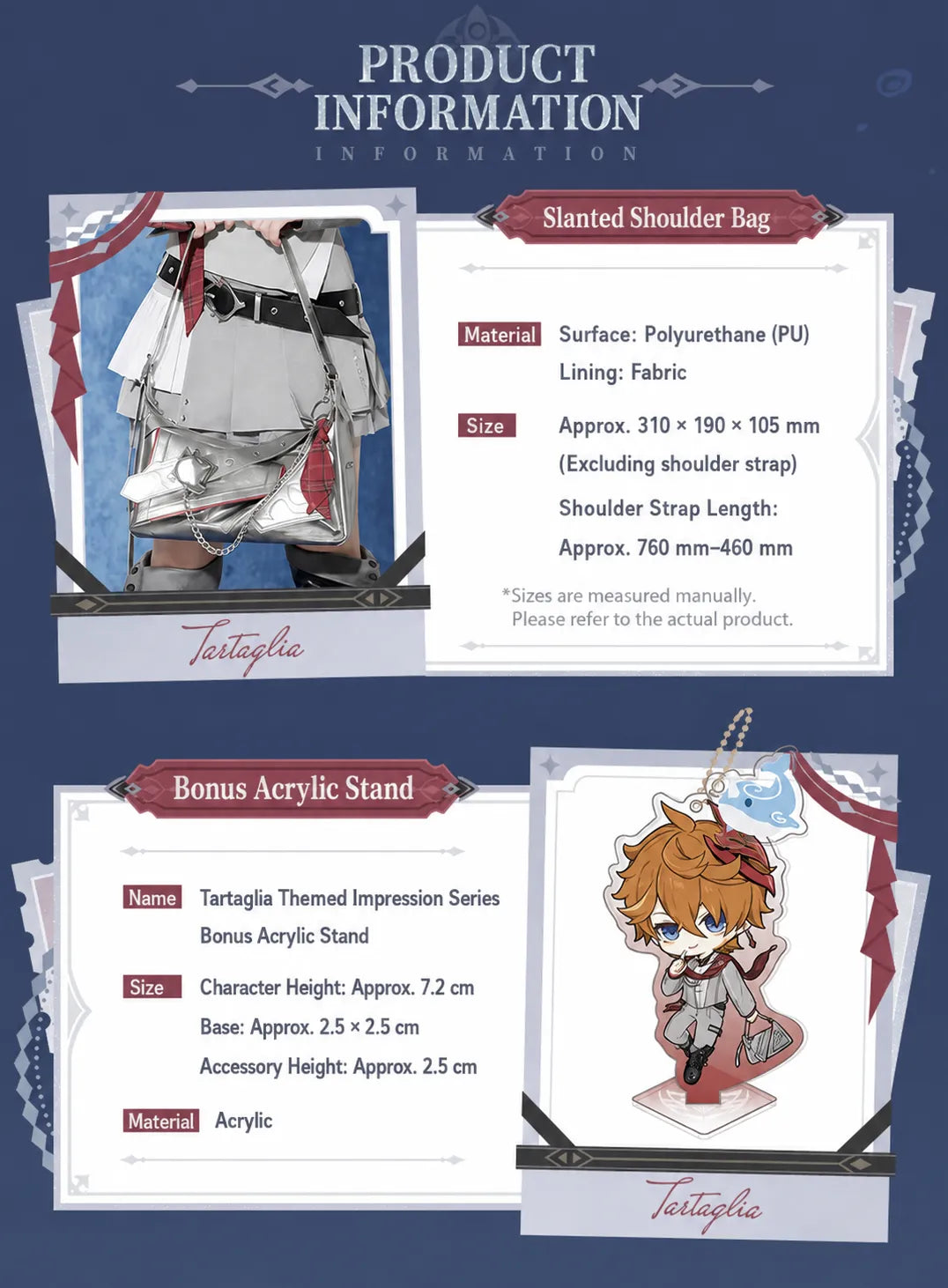 Tartaglia Themed Impression Series shoulder bag and matching series goods