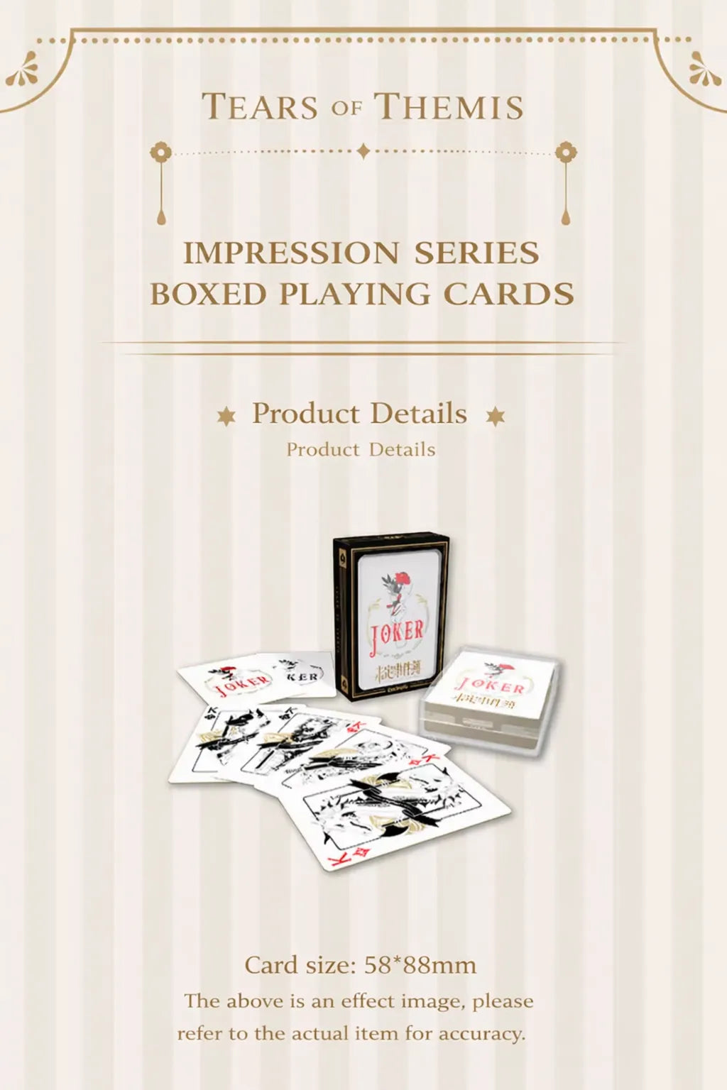 Tears of Themis Impression Series playing cards design details