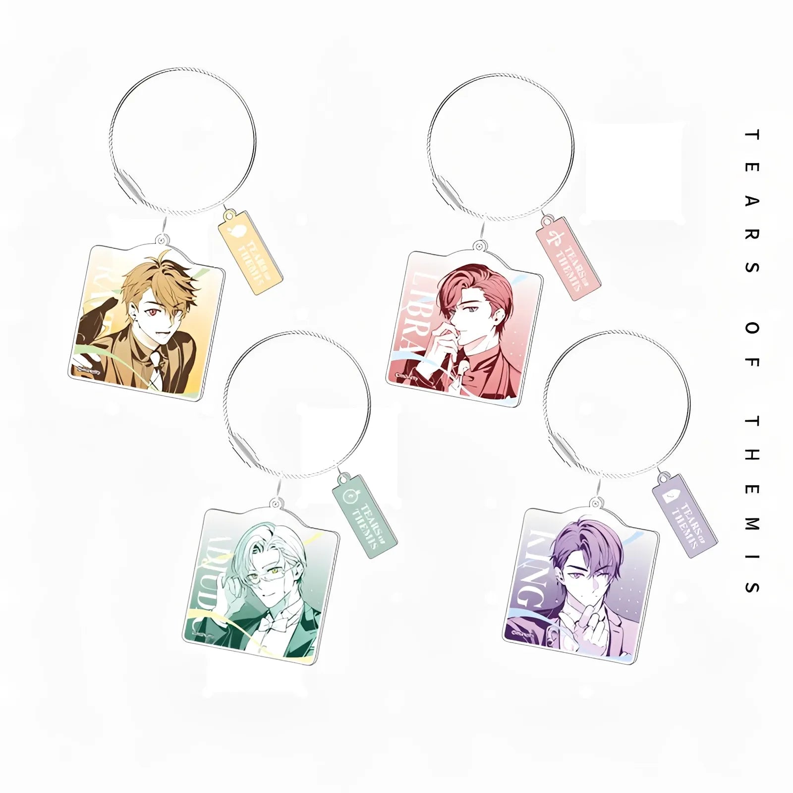 Tears of Themis Romantic Moment Series acrylic keychains featuring Artem Wing Luke Pearce Marius von Hagen and Vyn Richter