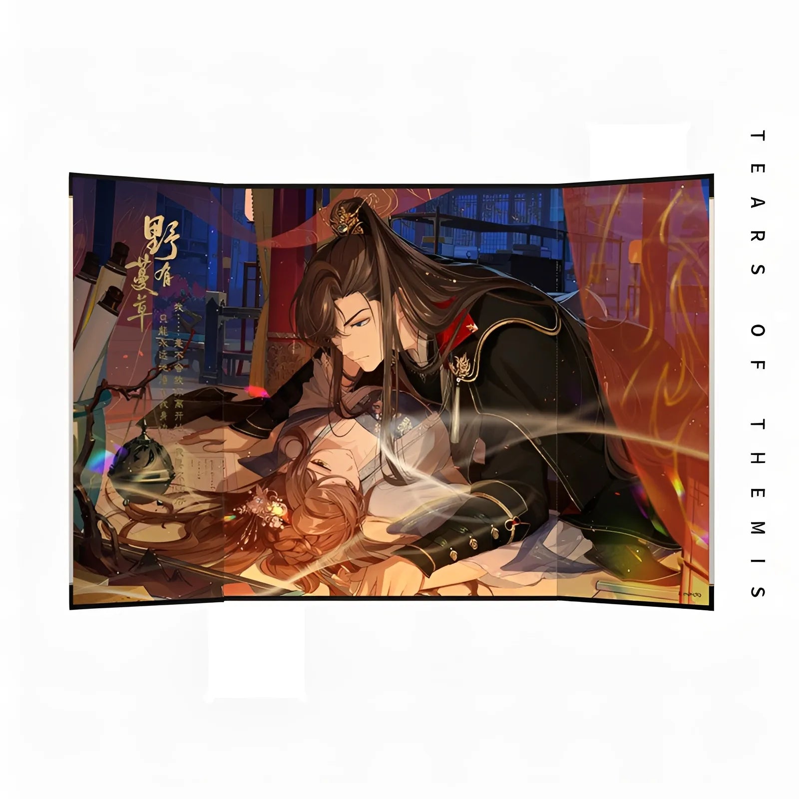 Tears of Themis Snowy Red Plum folding screen art card featuring Artem Wing character illustration