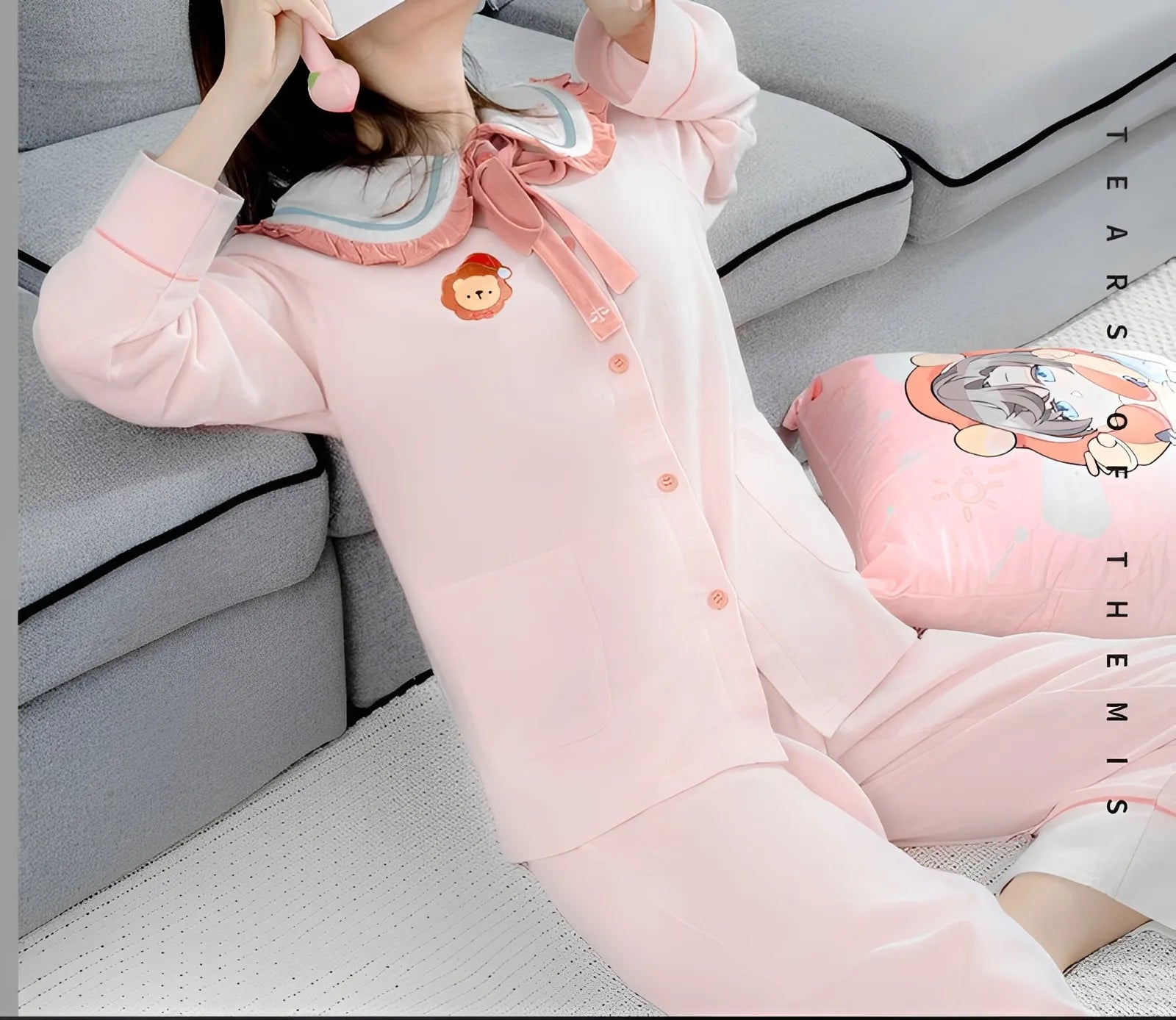 Tears of Themis Sweet Dreams Series Artem Wing cotton loungewear set detail view with character inspired design
