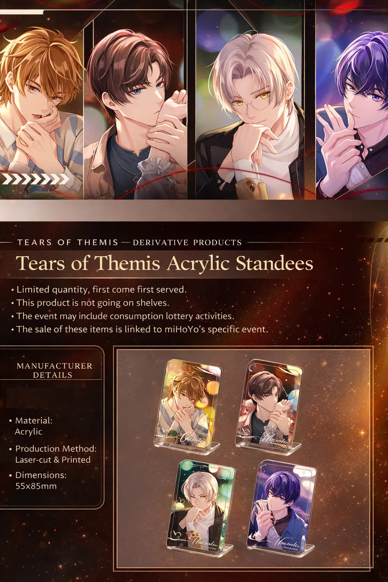 Tears of Themis Sweet Kiss Series quicksand acrylic stand product details acrylic material glitter flowing sand display collectible size information