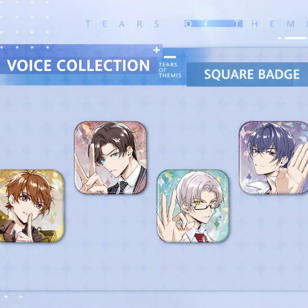 Tears of Themis Voice Collection square badge product details and design showcase