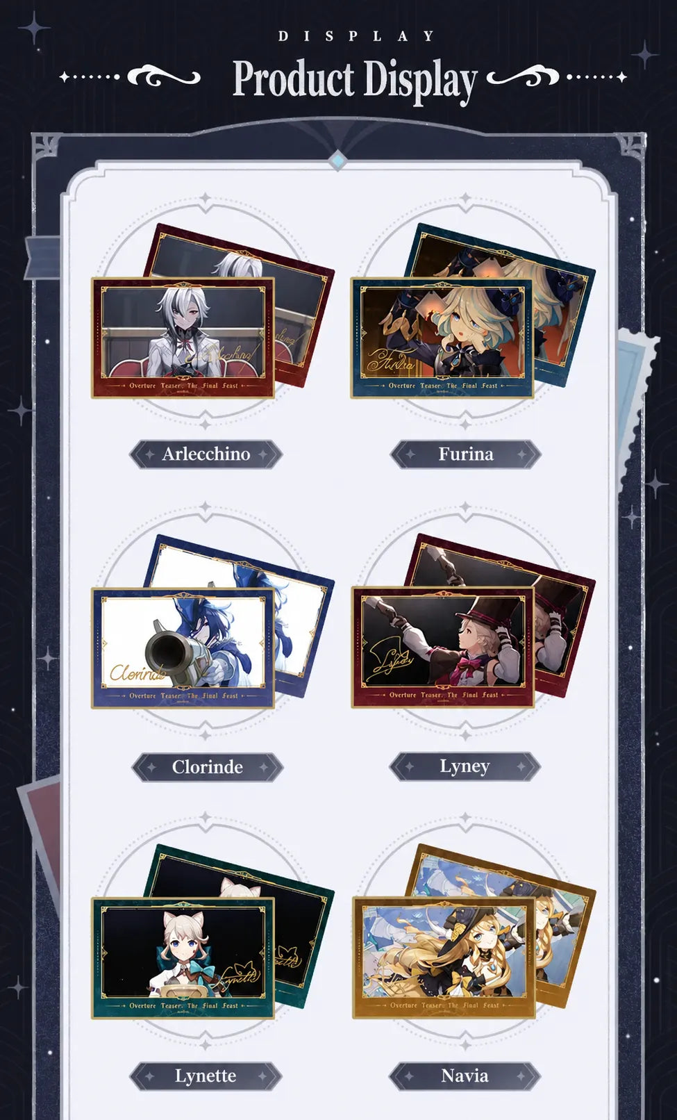 Special edition Arlecchino collectible card from The Fatui Feast Series
