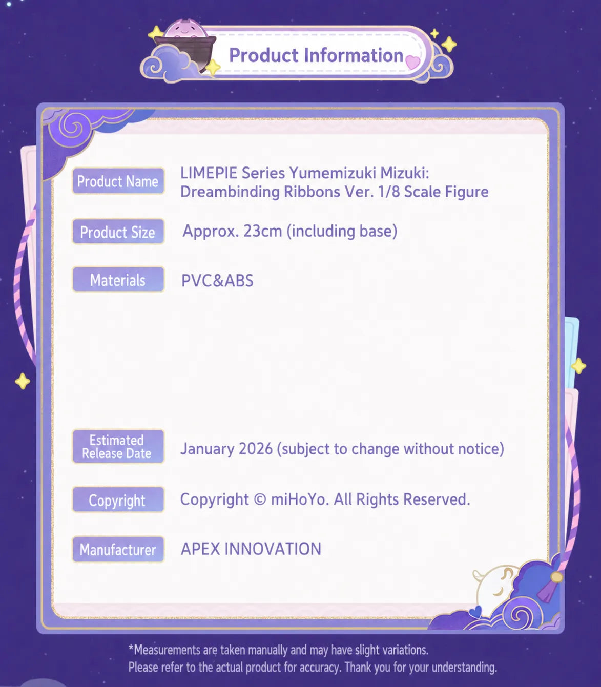 Product information and specifications of Yumemizuki Mizuki figure