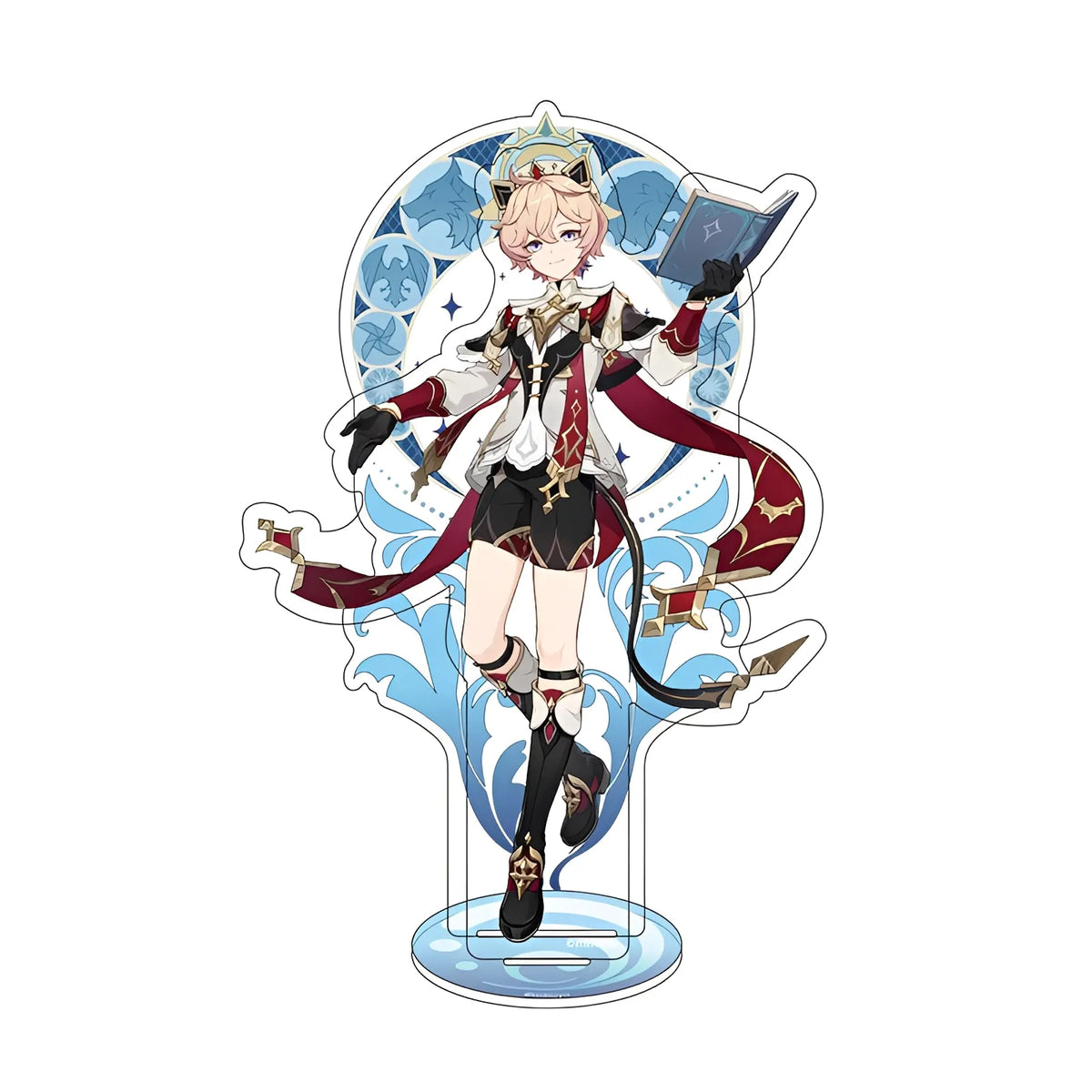 Official Genshin Impact Dahlia merchandise collection featuring figures, acrylic stands, badges, keychains, and plush toys