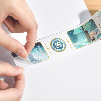 Genshin Impact Dream of Stars washi tape roll side view showing printed pattern