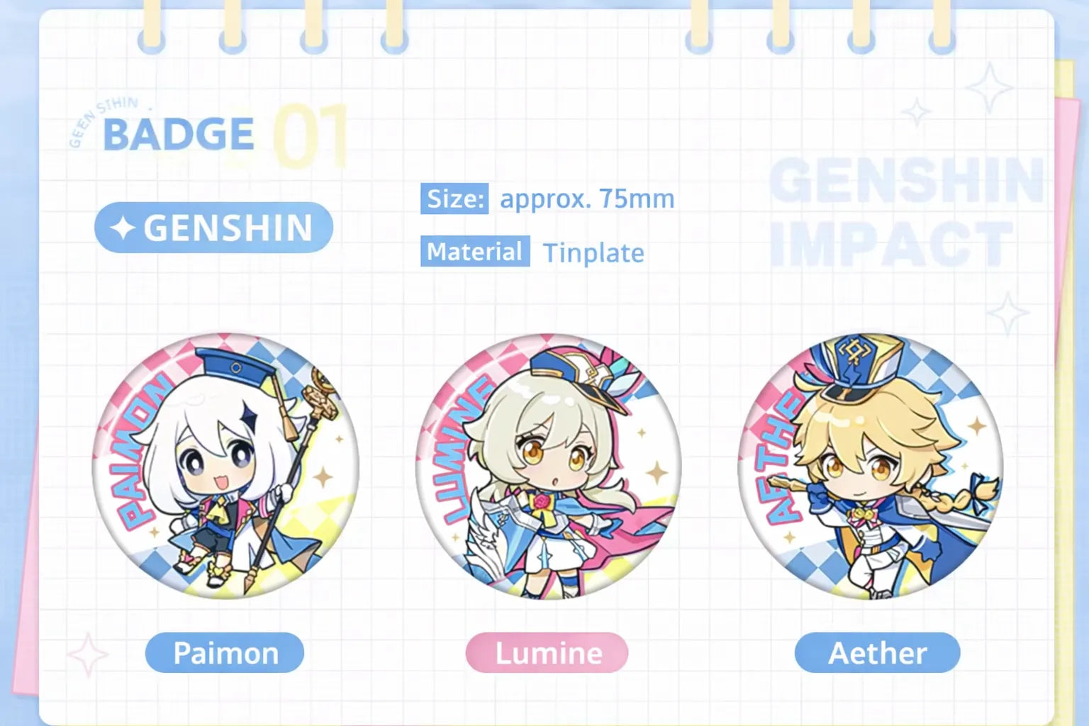 Genshin Impact exhibition series material details polyester pillow acrylic keychain tinplate badge