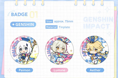 Genshin Impact exhibition series material details polyester pillow acrylic keychain tinplate badge