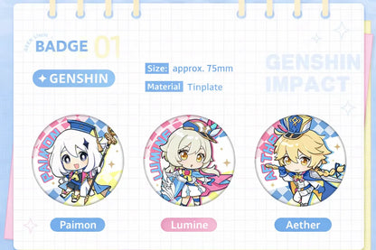 Genshin Impact exhibition series material details polyester pillow acrylic keychain tinplate badge